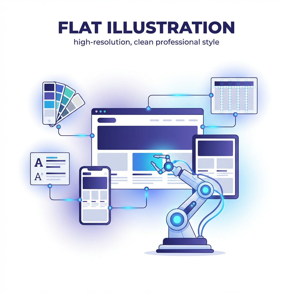 AI-designed responsive web page across devices